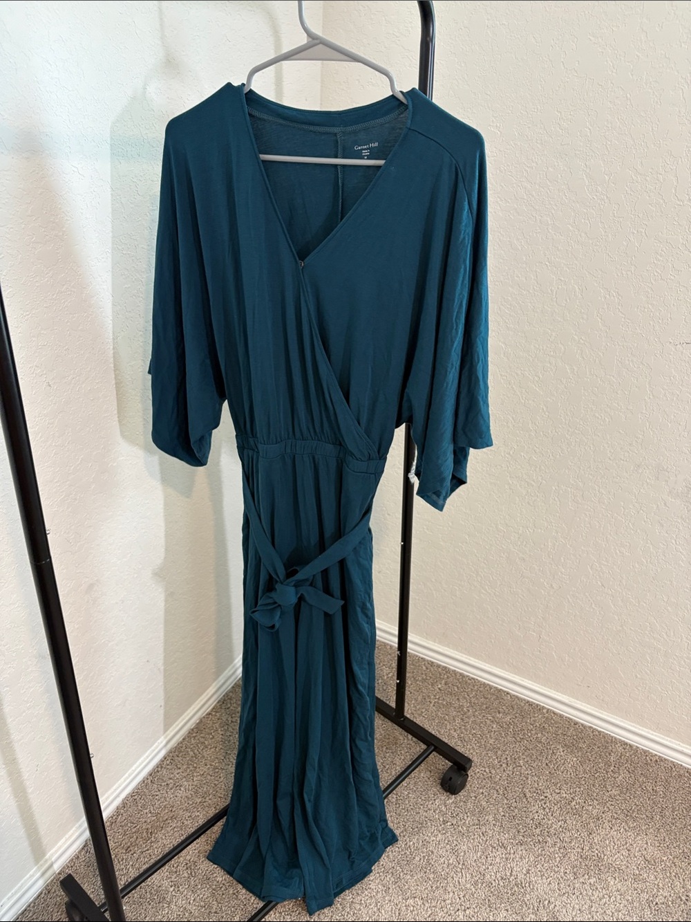 Garnet Hill Deep Teal Jumpsuit with Self Tie